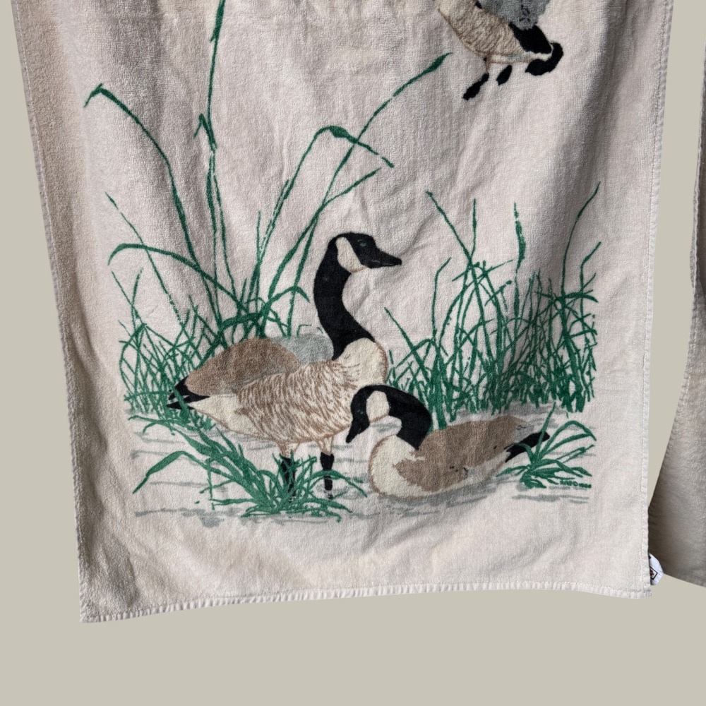 Vintage R.A. Briggs Canadian Geese Bath Towel Set 2 Cotton Made in USA Wildlife - Picture 3 of 8